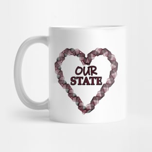 Our State Heart Wreath - Maroon, Black, & White Mug